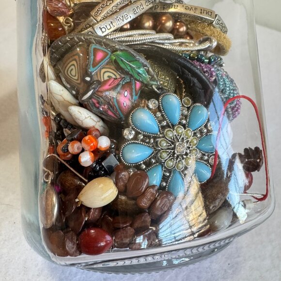 MYSTERY THEMED JEWELRY JAR Boho Bohemian Wearing Crafting Resale - Picture 5 of 8